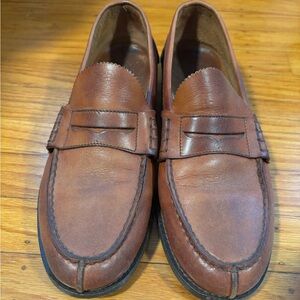 Elegant Brown Leather Slip-On Loafers